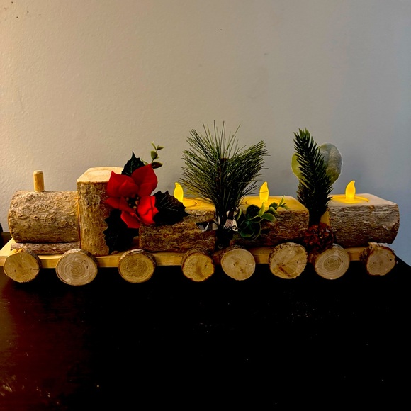 Handmade Log Truck Tea Light Candle Decor Decorate Different Seasons Holidays - Picture 14 of 15